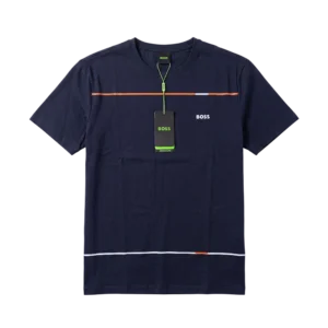 Hugo Boss Cotton T-Shirt — Tünd göy
