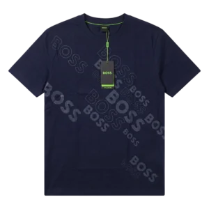 Hugo Boss Cotton T-Shirt — Tünd göy