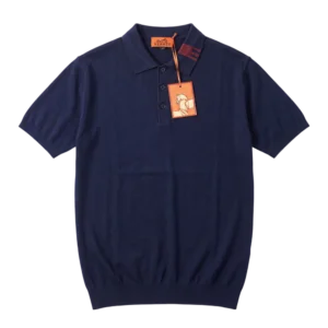 Hermès Cotton Knitwear Polo — Tünd göy