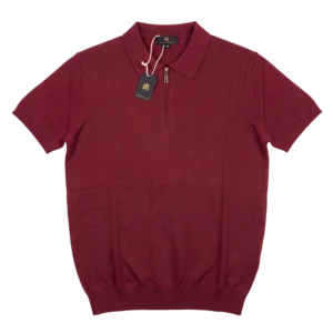 Johnny Manglani Cotton Knitwear Polo — Qırmızı