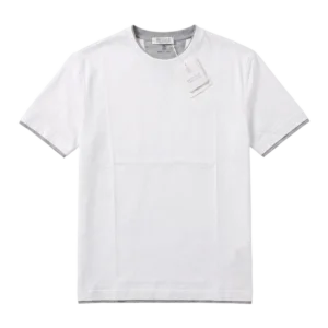 Brunello Cucinelli Cotton T-Shirt — Ağ