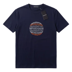 Emporio Armani Cotton T-Shirt — Tünd göy