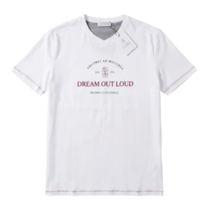 Brunello Cucinelli Cotton T-Shirt — Ağ