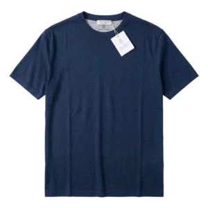 Brunello Cucinelli Cotton T-Shirt — Açıq göy