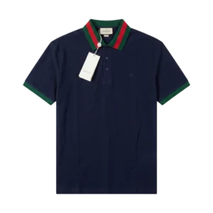 Gucci Cotton Polo — Tünd göy