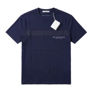 Brunello Cucinelli Cotton T-Shirt — Tünd göy