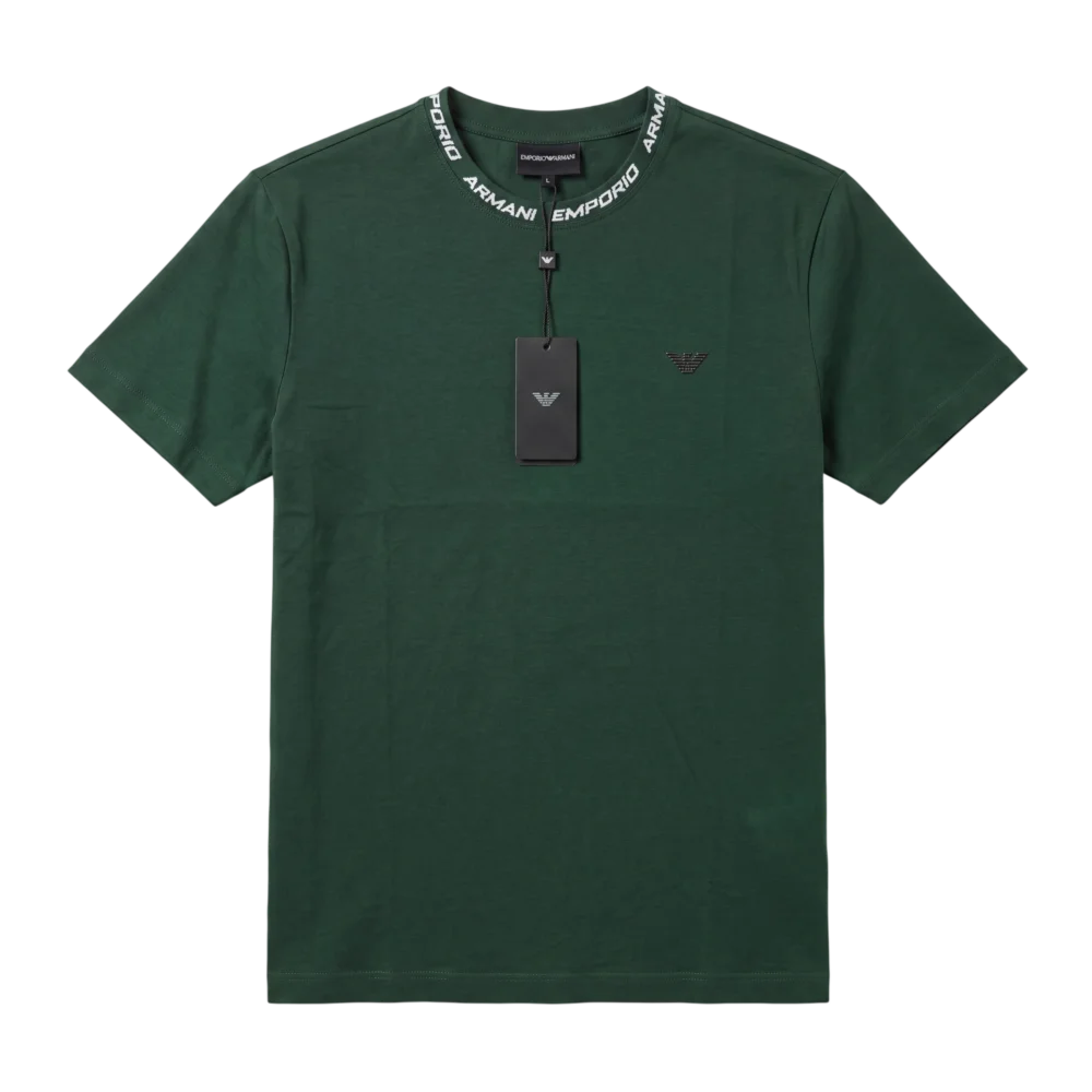 Emporio Armani Cotton T-Shirt — Tünd yaşıl