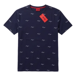 Hugo Boss Cotton T-Shirt — Tünd göy