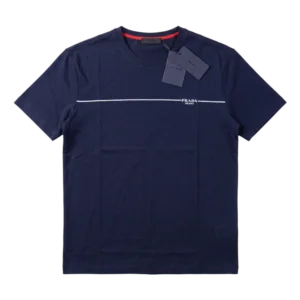 Prada Cotton T-Shirt — Tünd göy