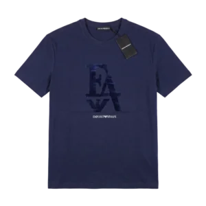 Emporio Armani Cotton T-Shirt — Tünd göy
