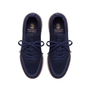 Brunello Cucinelli Suede/Mesh Shoes — Tünd göy