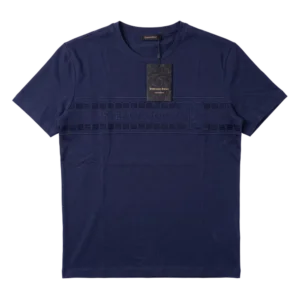 Stefano Ricci Cotton T-Shirt — Tünd göy
