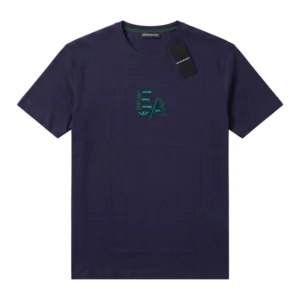 Emporio Armani Cotton T-Shirt — Tünd göy