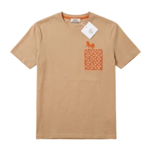 Hermès Cotton T-Shirt — Açıq qəhvəyi