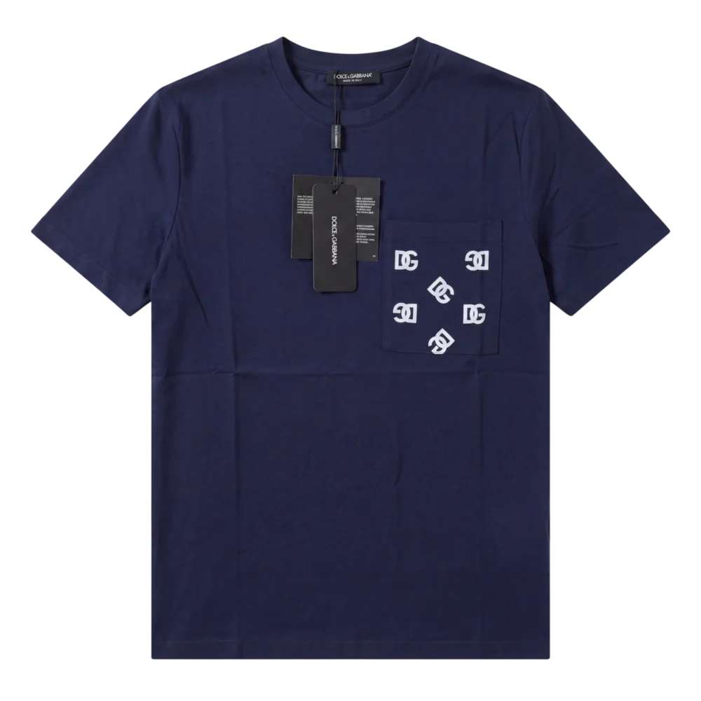 Dolce & Gabbana Cotton T-Shirt — Tünd göy