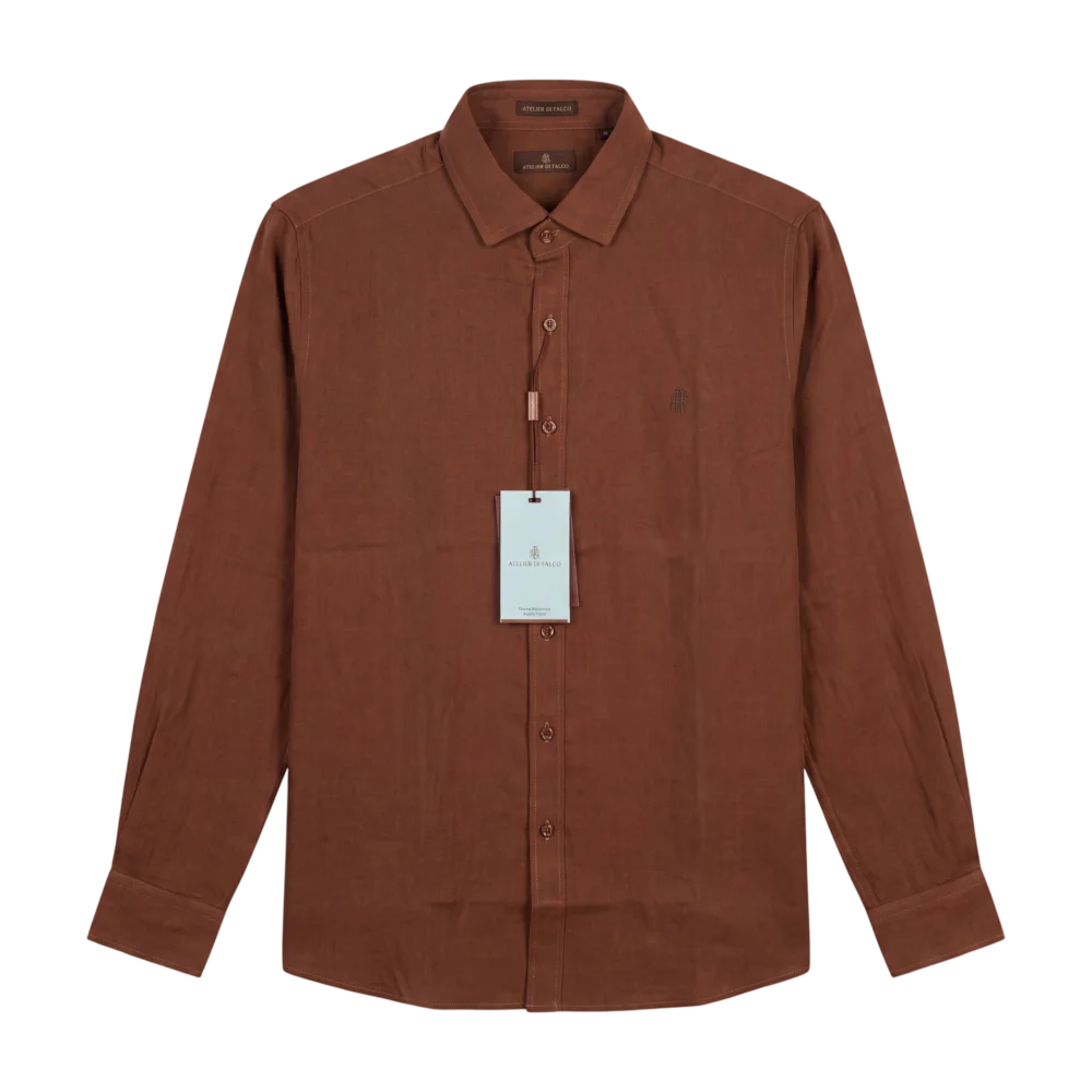 Atelier Di Falco Linen Shirt — Qəhvəyi