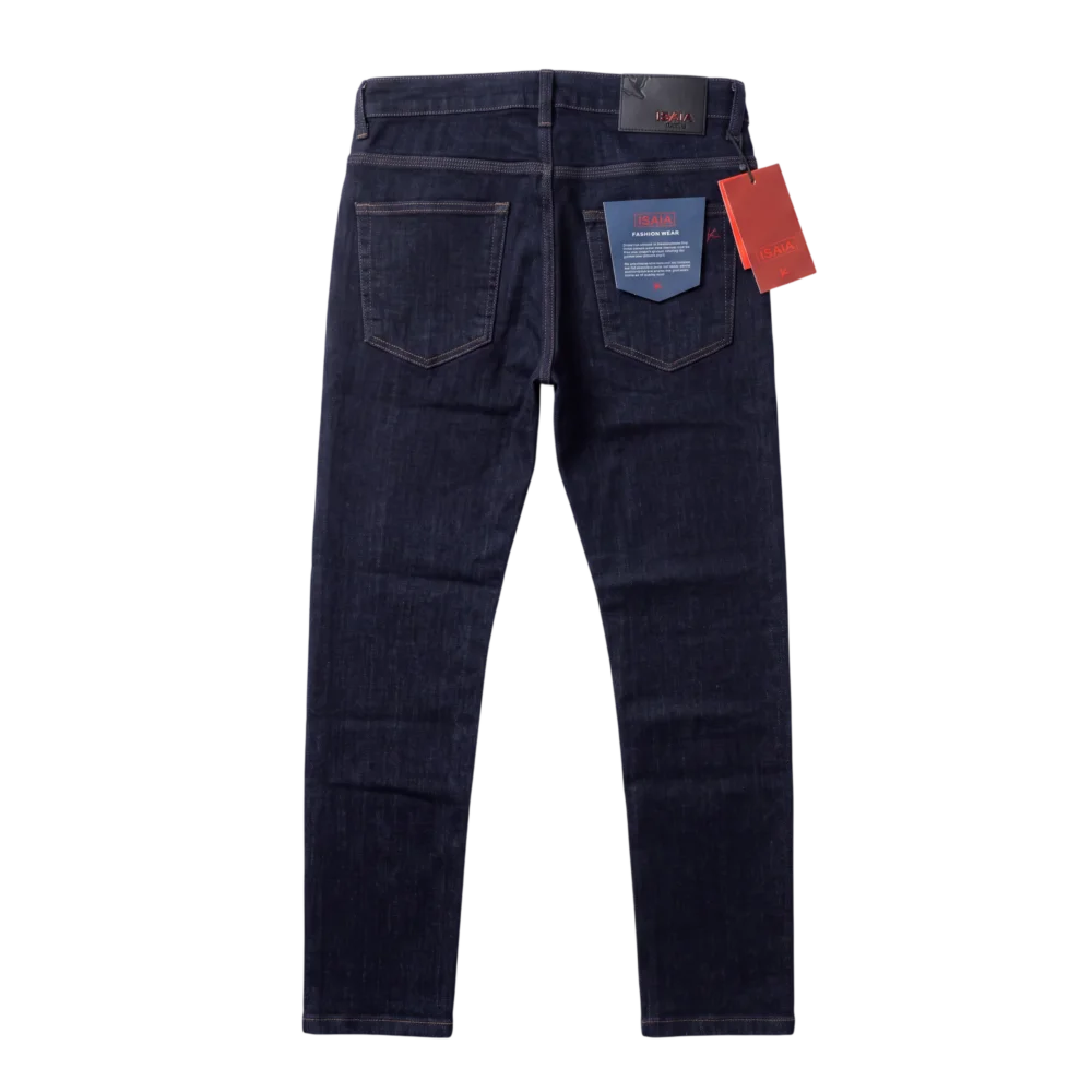 Isaia Cotton Jeans — Tünd göy