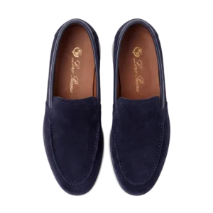 Loro Piana Suede/Leather Loafers — Tünd göy