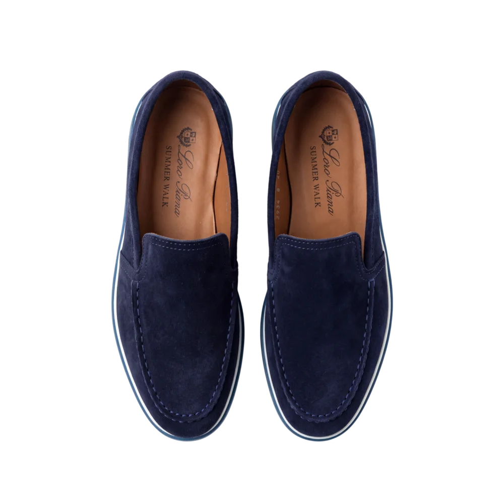 Loro Piana Suede Loafers — Tünd göy