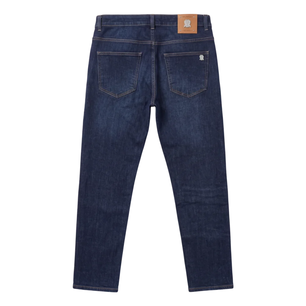 Brunello Cucinelli Cotton Jeans — Tünd göy