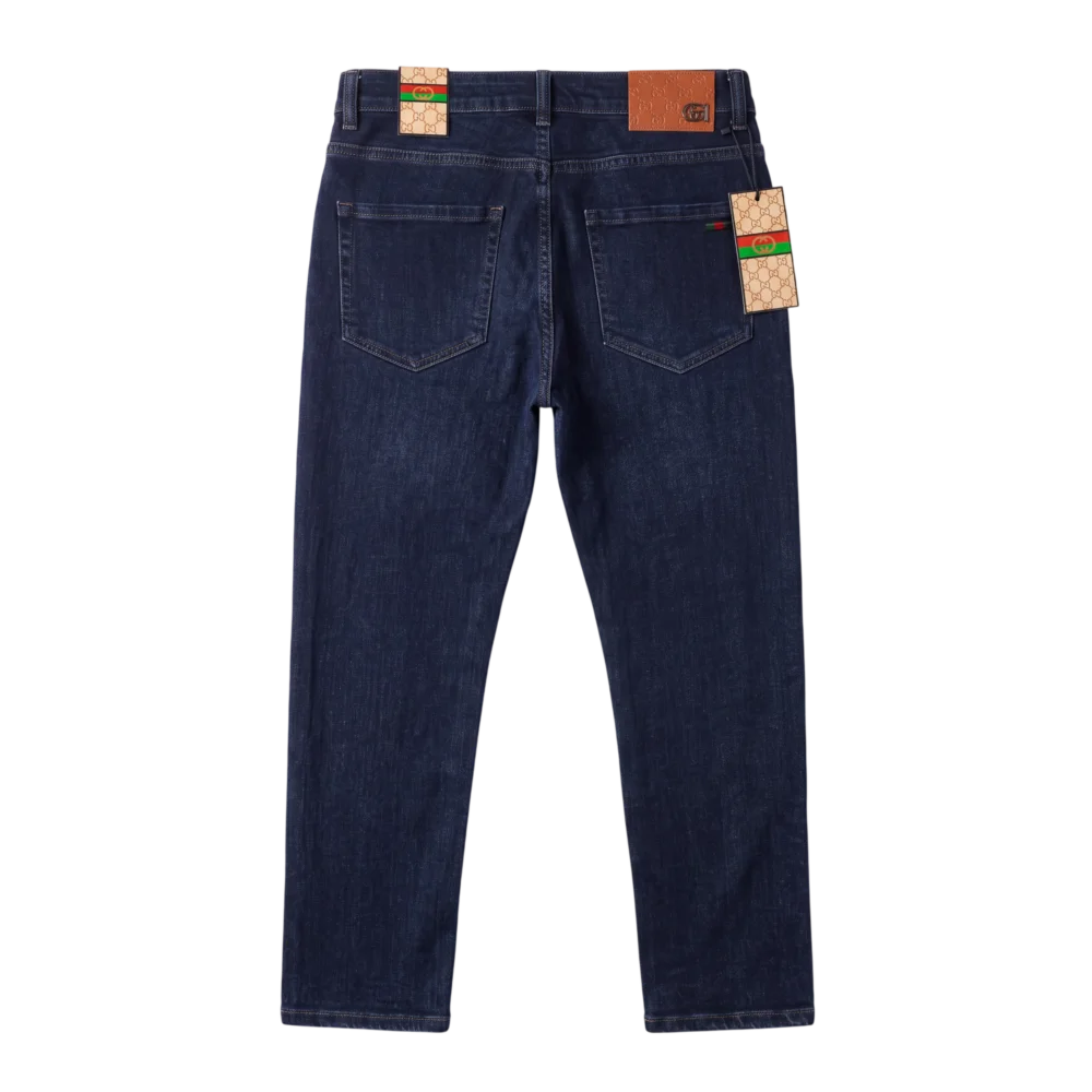 Gucci Cotton Jeans — Tünd göy