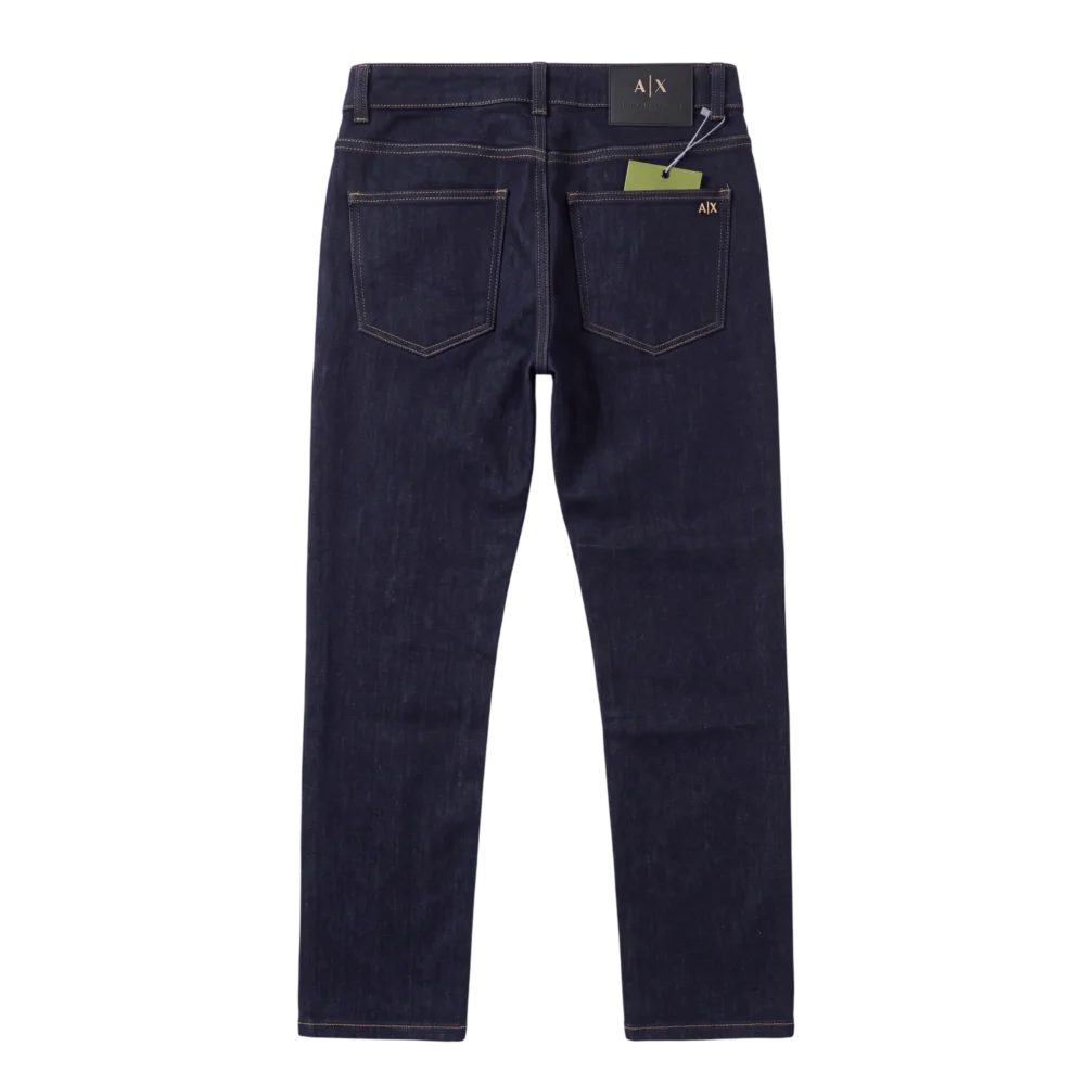 Armani Exchange Cotton Jeans — Tünd göy