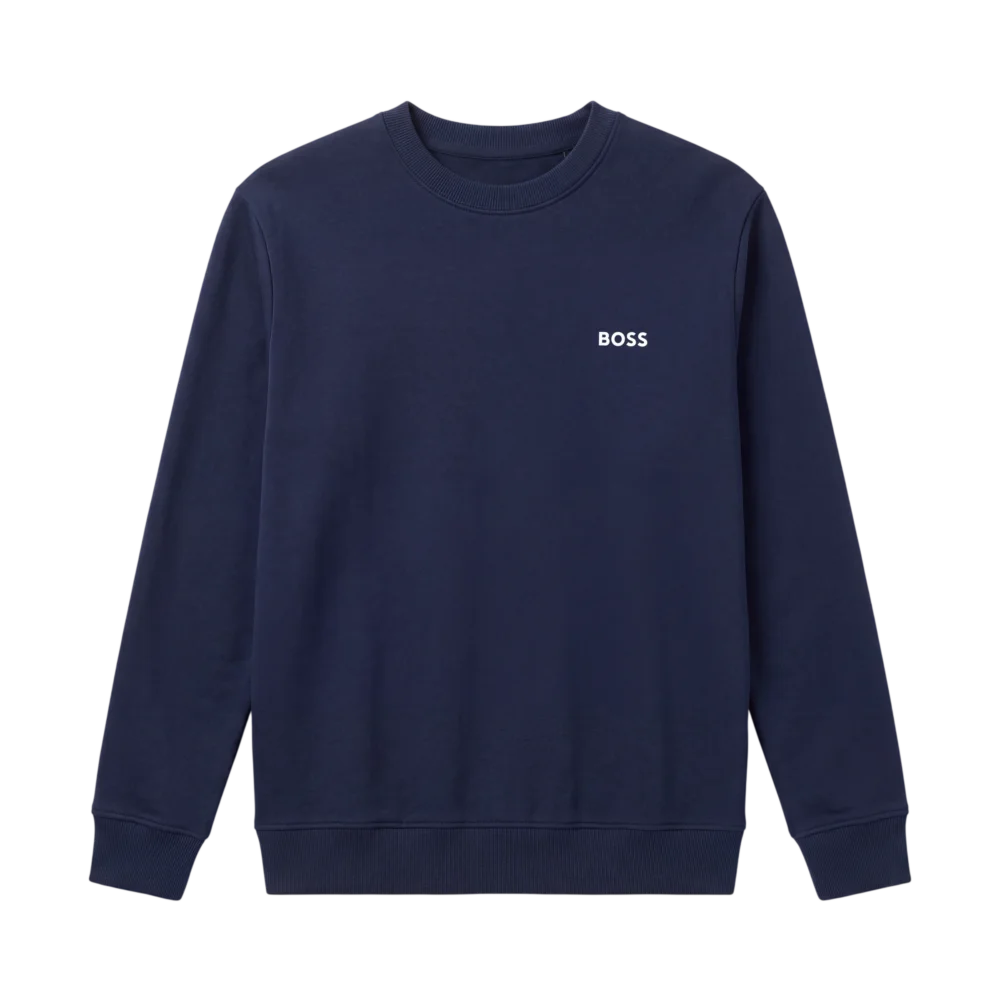 Hugo Boss Cotton Sweater — Tünd göy