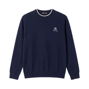 Loro Piana Cotton Sweater — Tünd göy