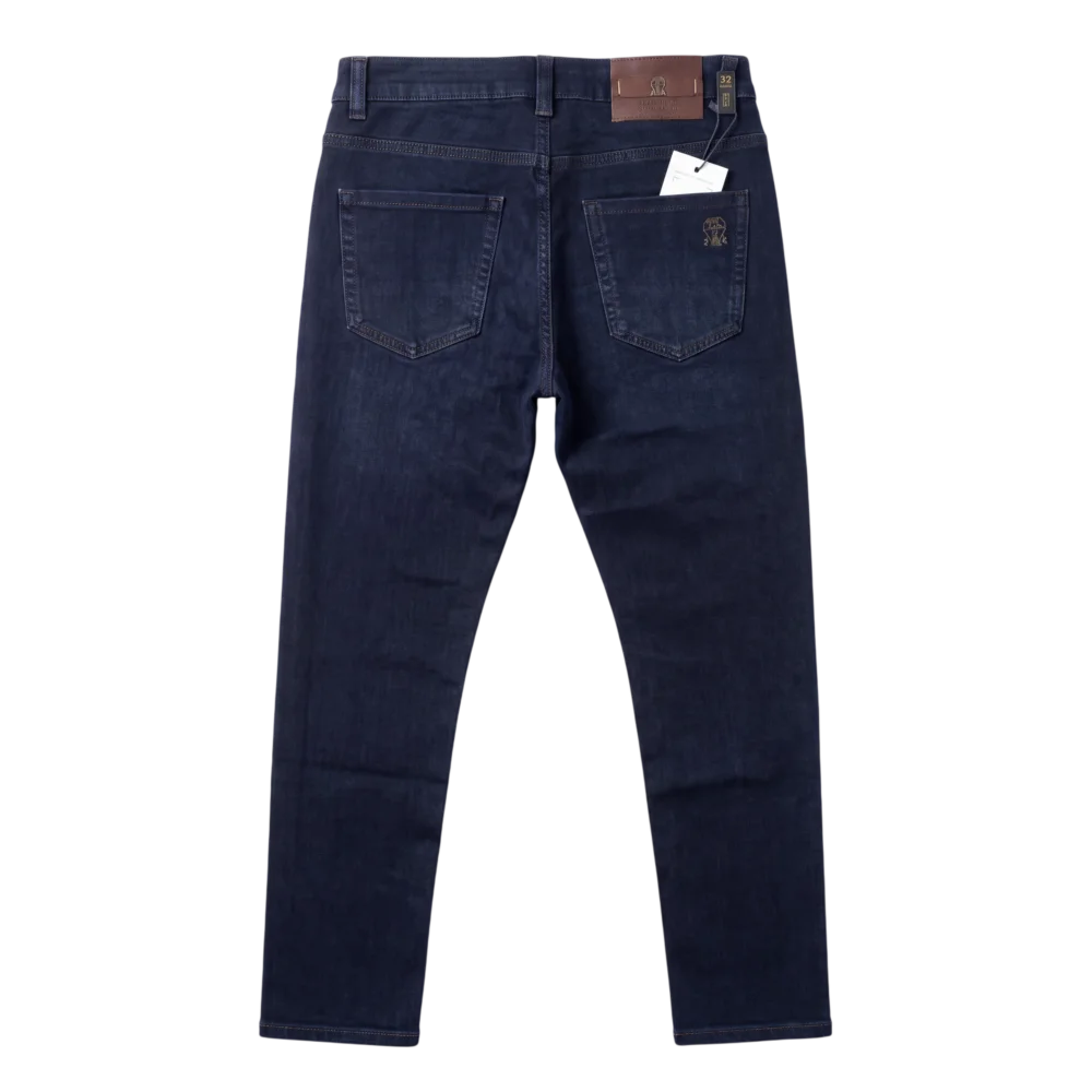 Brunello Cucinelli Cotton Jeans — Tünd göy