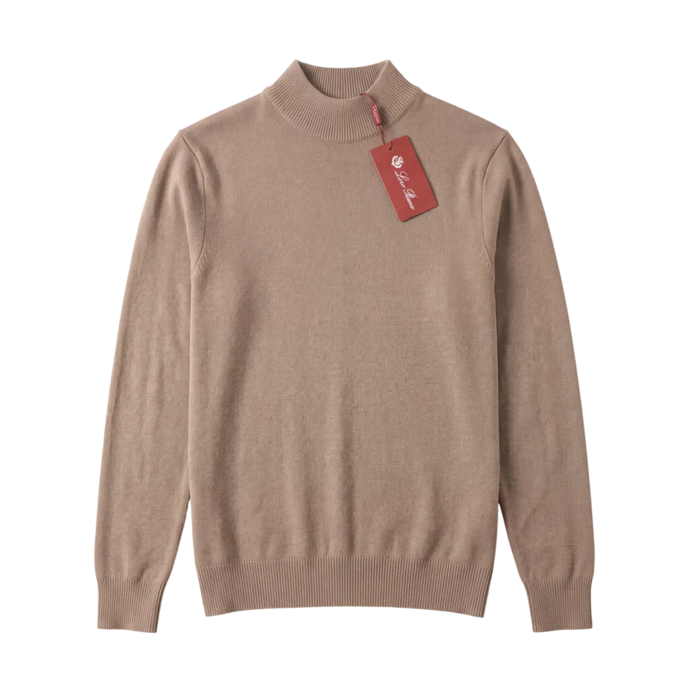Loro Piana Cashmere Turtleneck Sweater — Bej