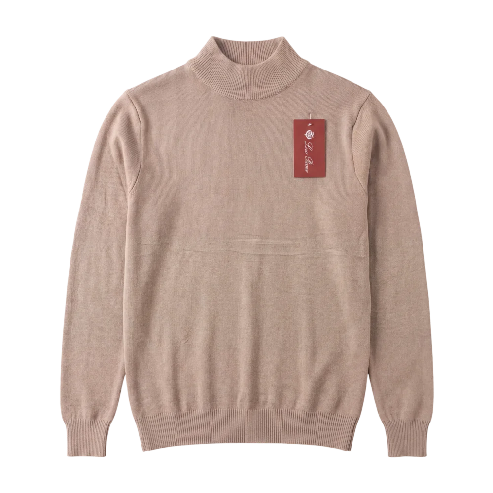 Loro Piana Cashmere Turtleneck Sweater — Açıq bej